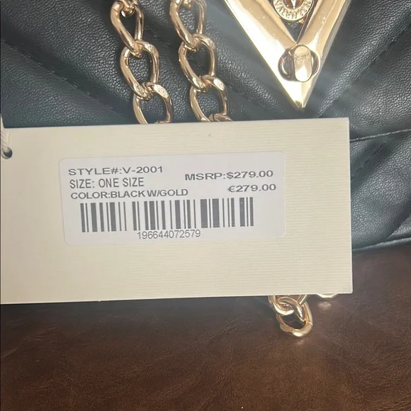 Valentino Orlandi Black Vegan Leather Shoulder Bag. NWT - Picture 3 of 9